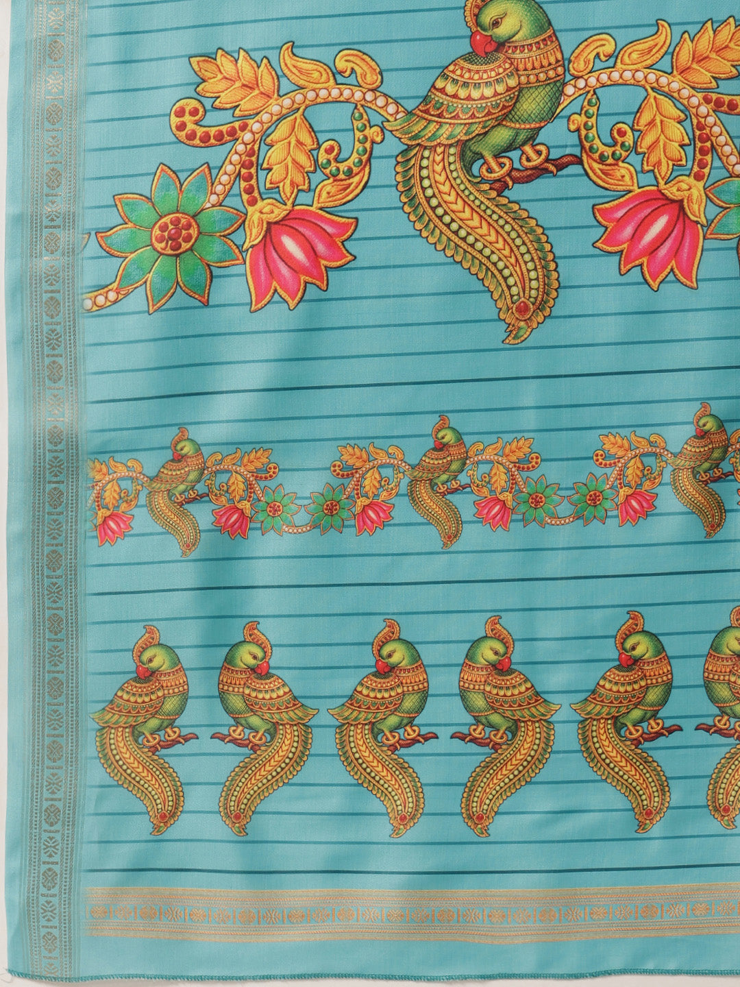 Digital Printed Premium Festive Saree with Tanjore Art Inspiration