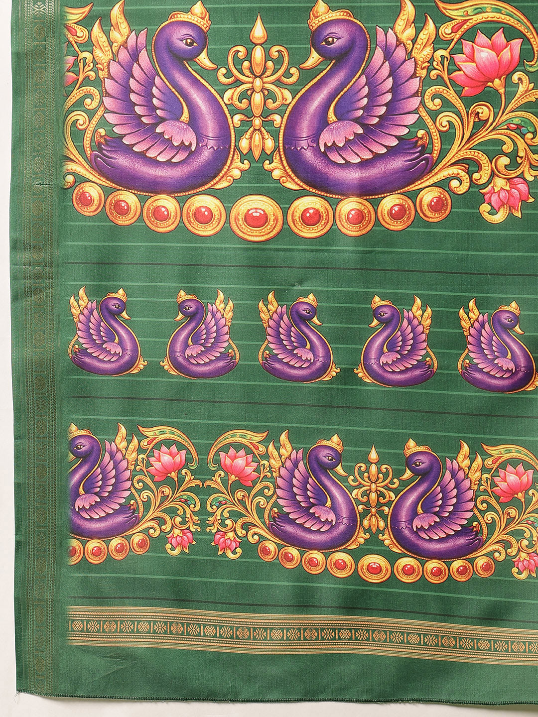 Digital Printed Premium Festive Saree with Tanjore Art Inspiration