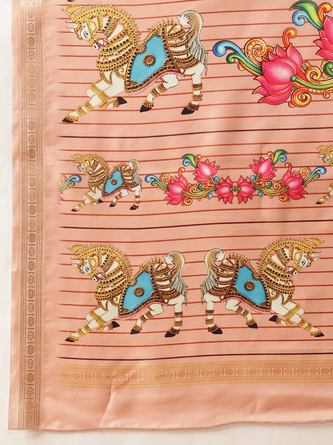Digital Printed Premium Festive Saree with Tanjore Art Inspiration