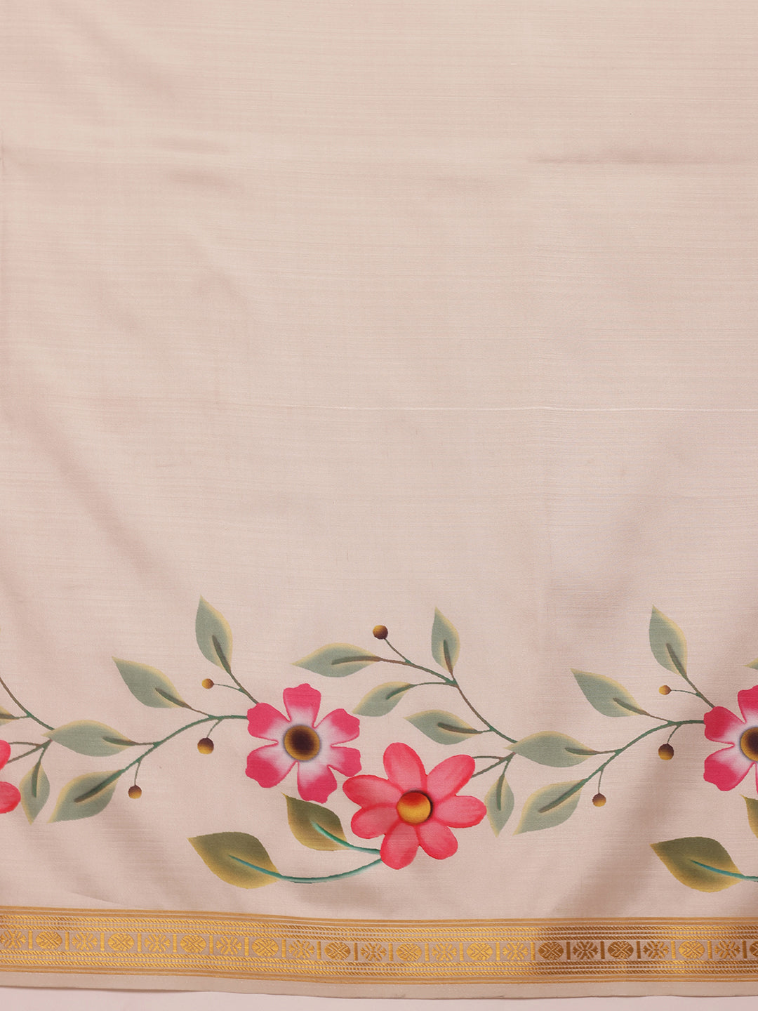 Kerala Style Digital Printed Silk Saree for Onam, Temple, & Ethnic Wear with Printed Blouse