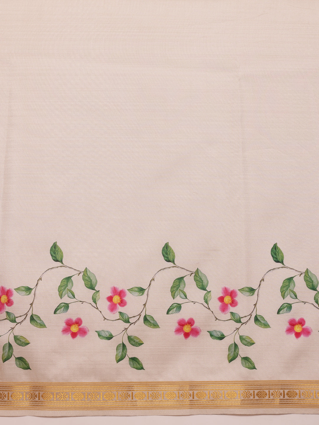 Kerala Style Digital Printed Silk Saree for Onam, Temple, & Ethnic Wear with Printed Blouse
