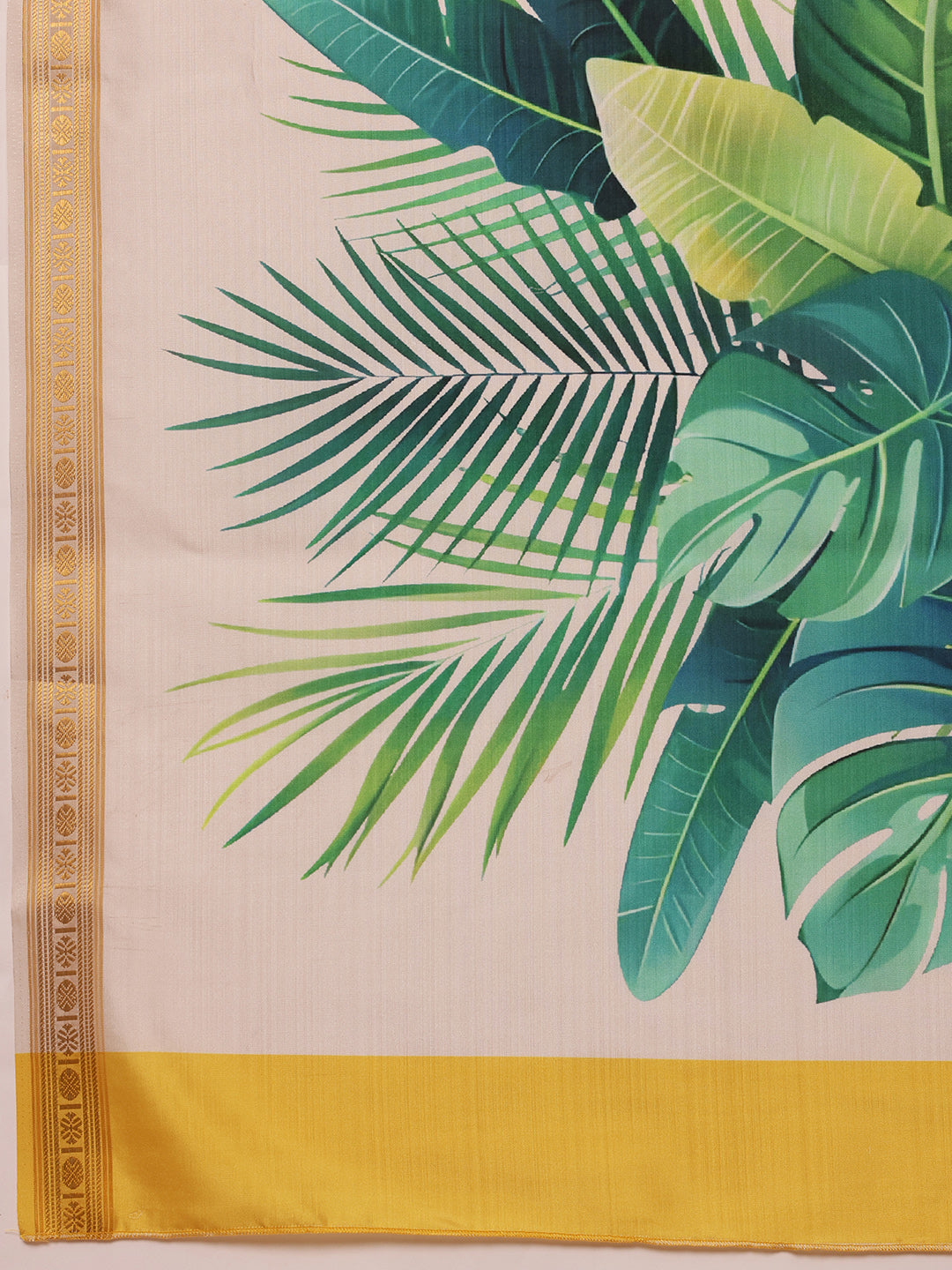Kerala Style Digital Printed Silk Saree for Onam, Temple, & Ethnic Wear with Printed Blouse