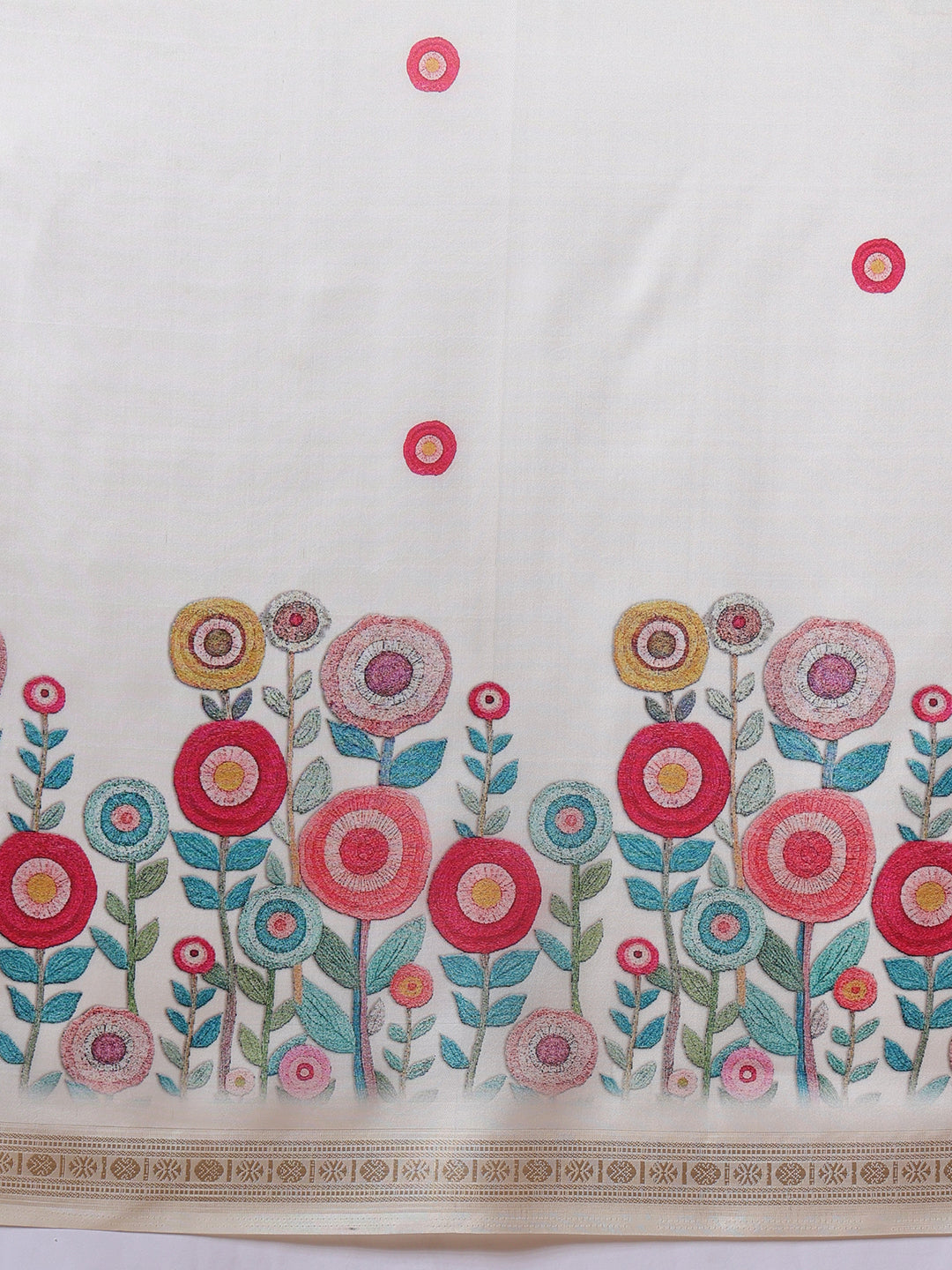 Kerala Style Digital Printed Silk Saree for Onam, Temple, & Ethnic Wear with Printed Blouse