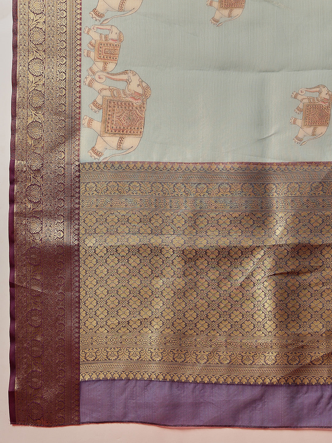 Tissue Zari Digital Printed Pichwai Saree With Rich Pallu