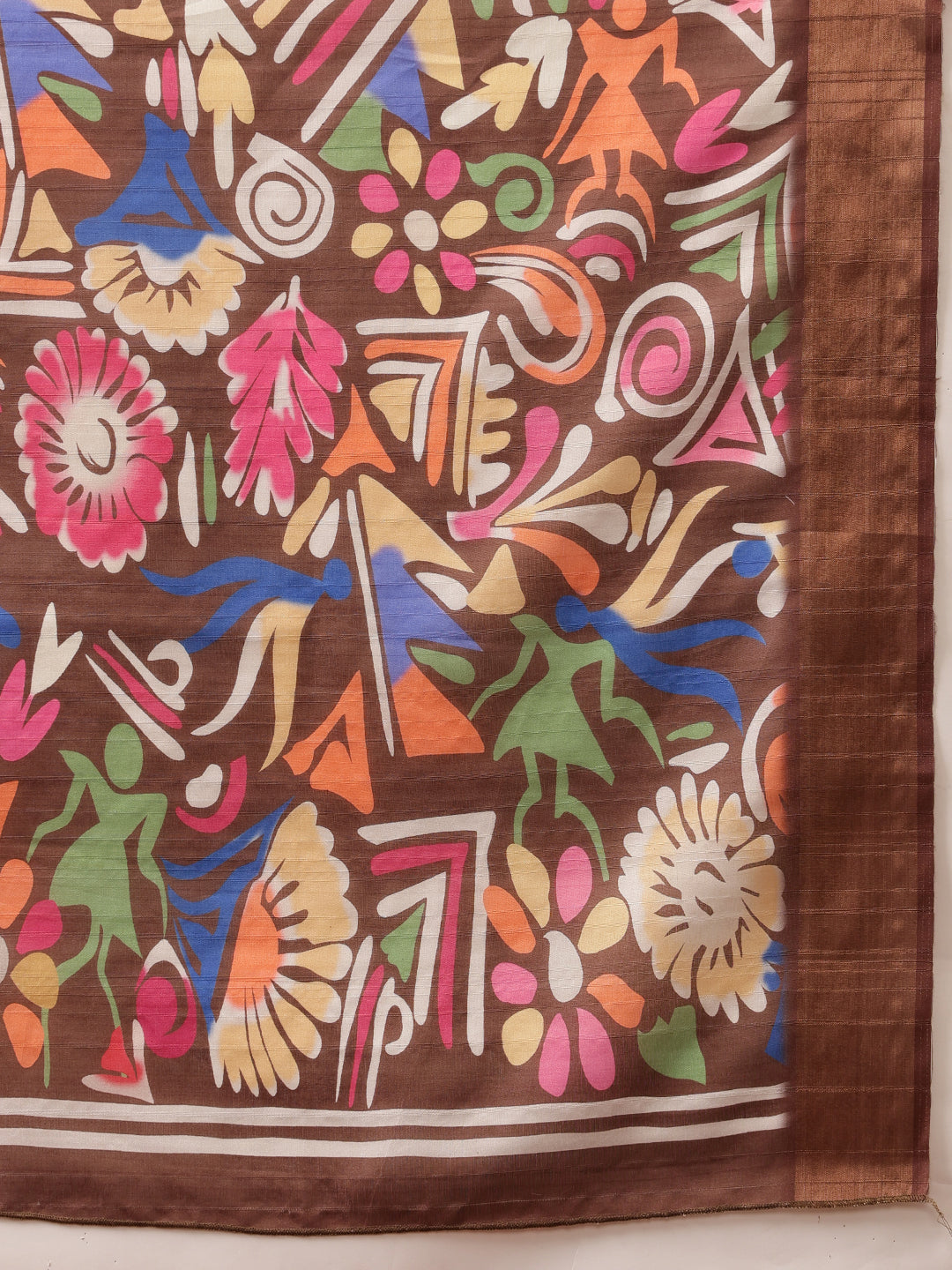Women's Kotha Silk Bengali Style Digital Printed Saree