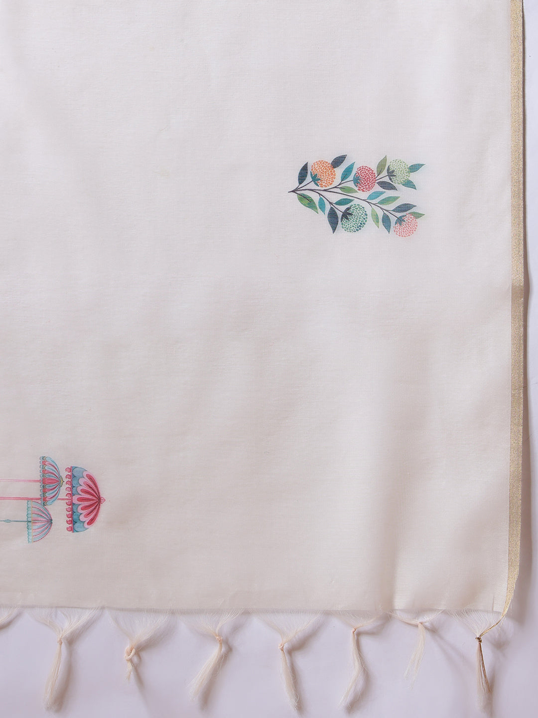 Chanderi Cotton Abstract Printed Unique Saree With Animal Printed Blouse