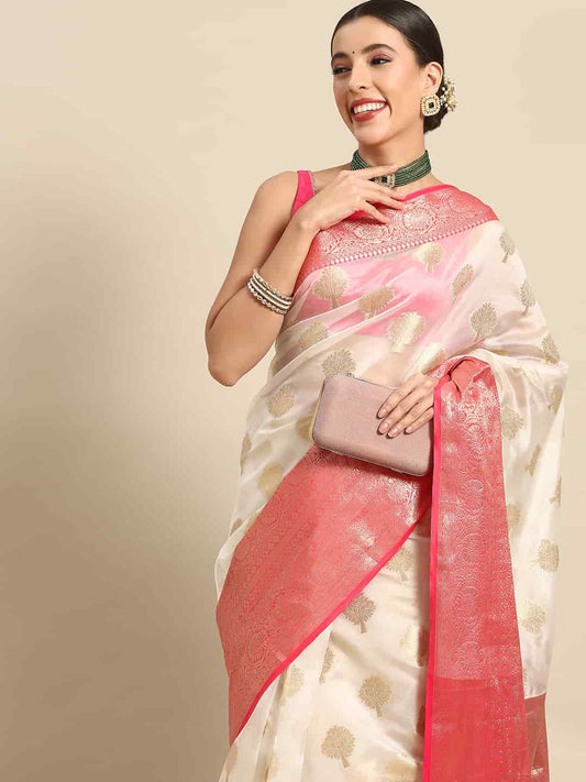 Traditional Ethnic Woven Saree for Onam & Special Occasions with Running Blouse