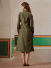 women shirt dress with figure enhancing waist