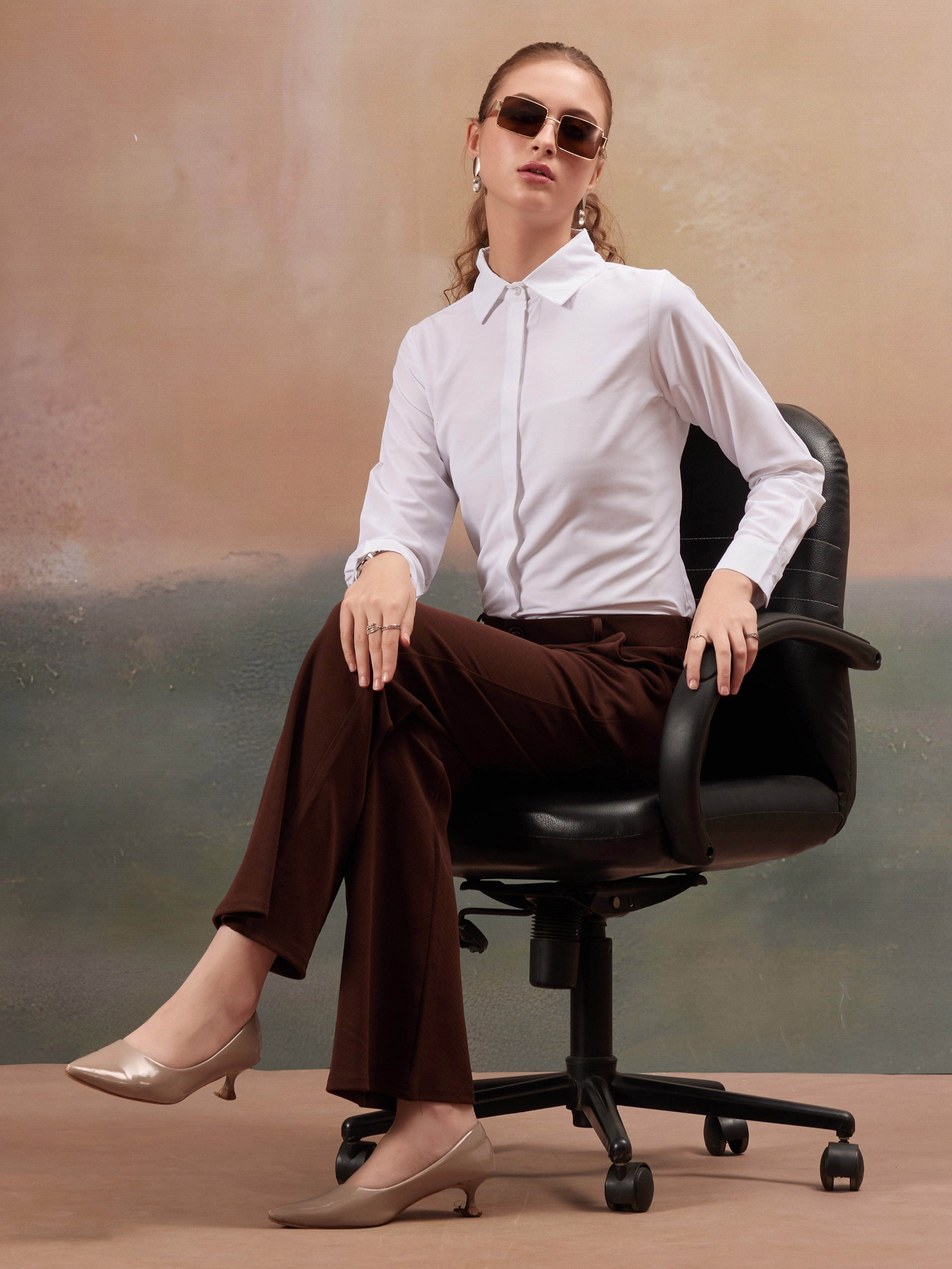 women regular fit high rise bootcut trousers copy 2