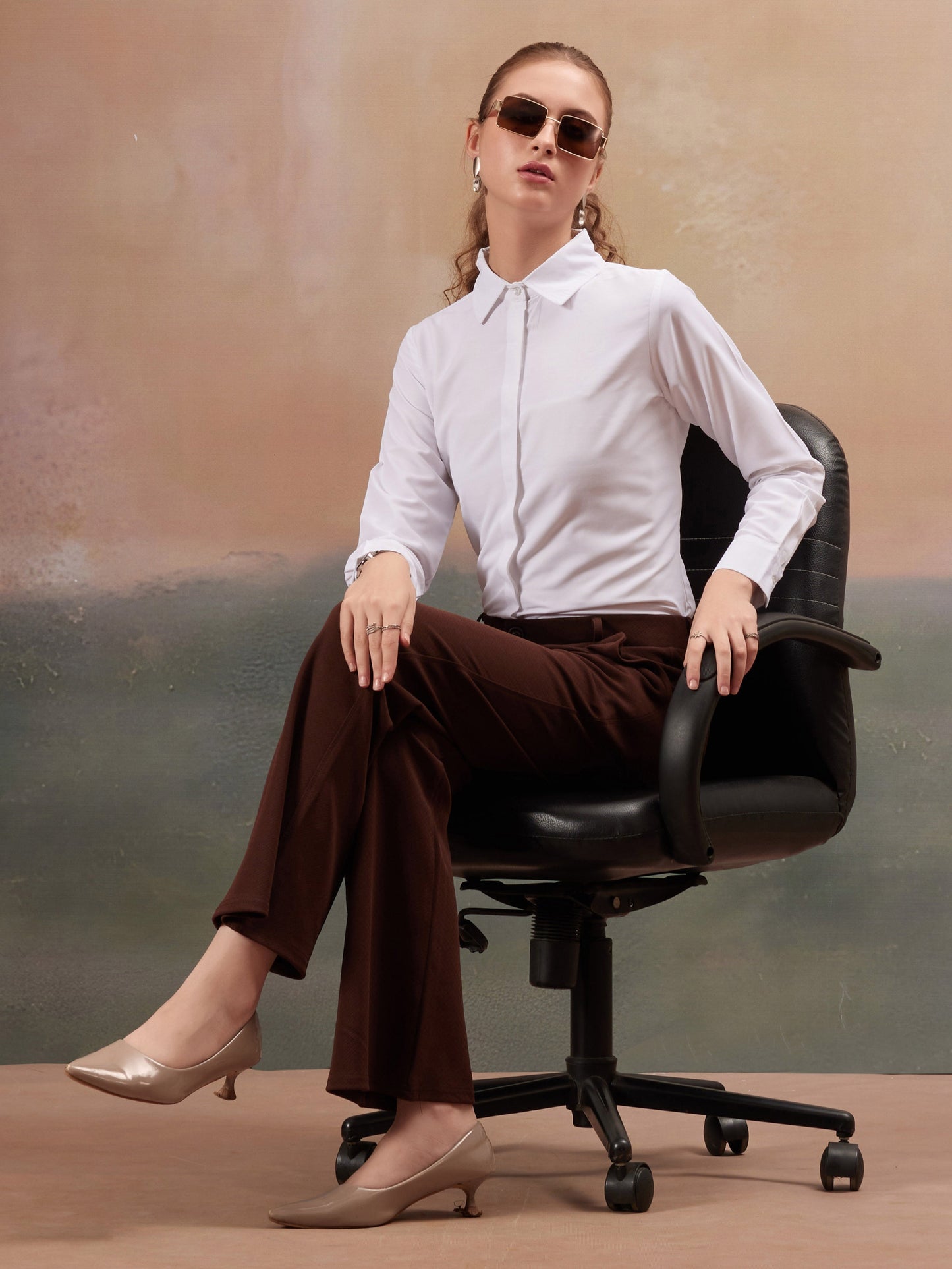women regular fit high rise bootcut trousers copy 2
