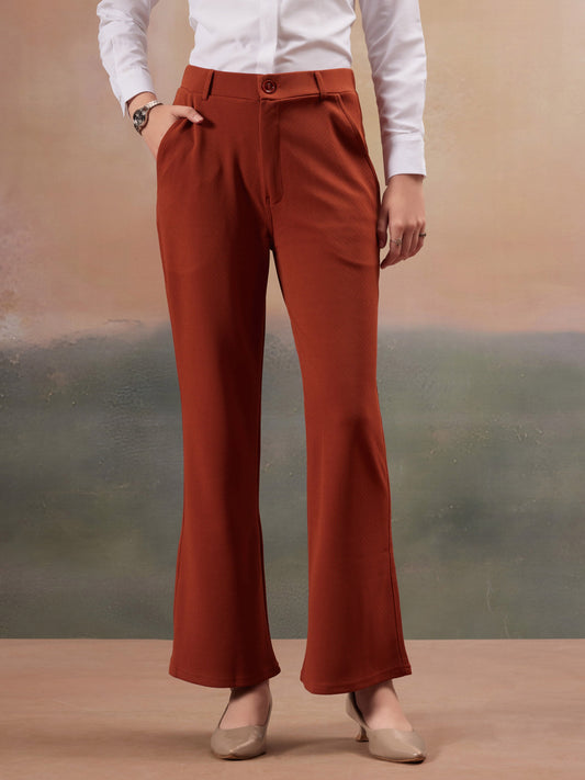 women regular fit high rise bootcut trousers copy 2