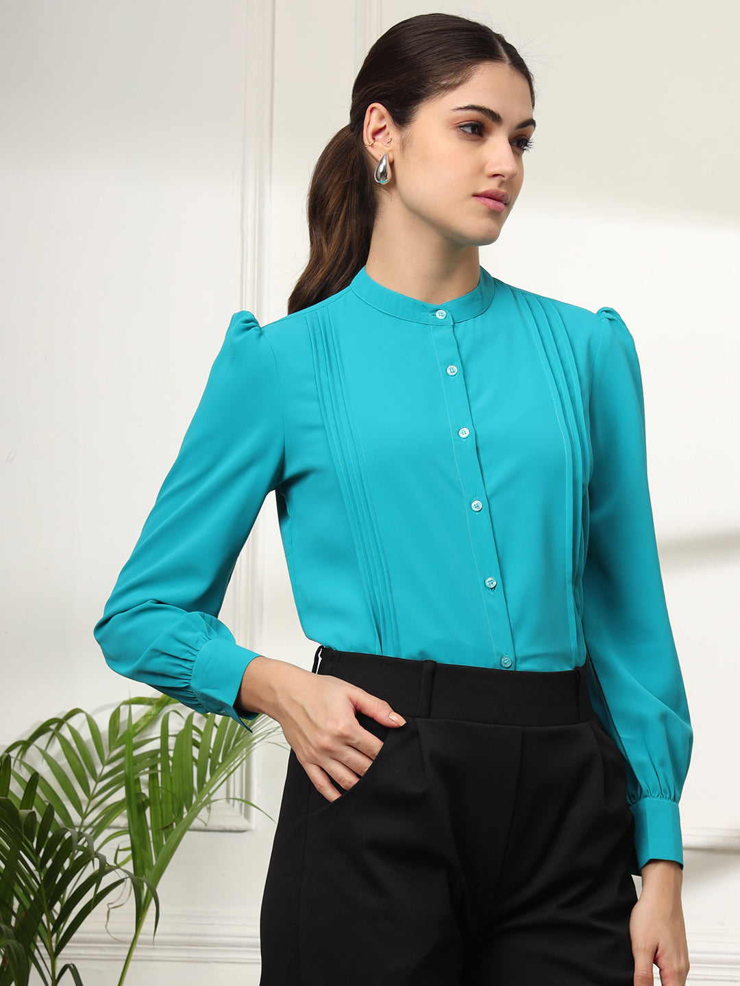 womens pleated formal shirts 4