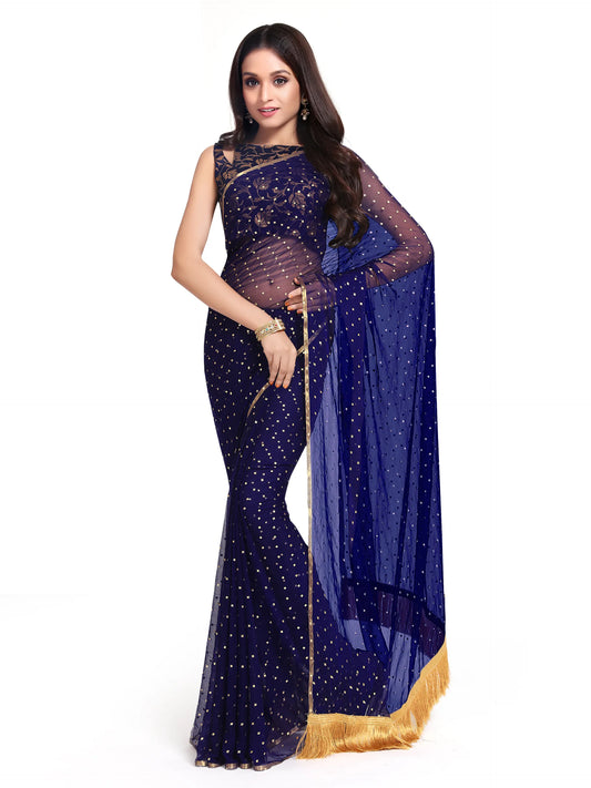 Tikhi Imli - Blue Embellished Saree