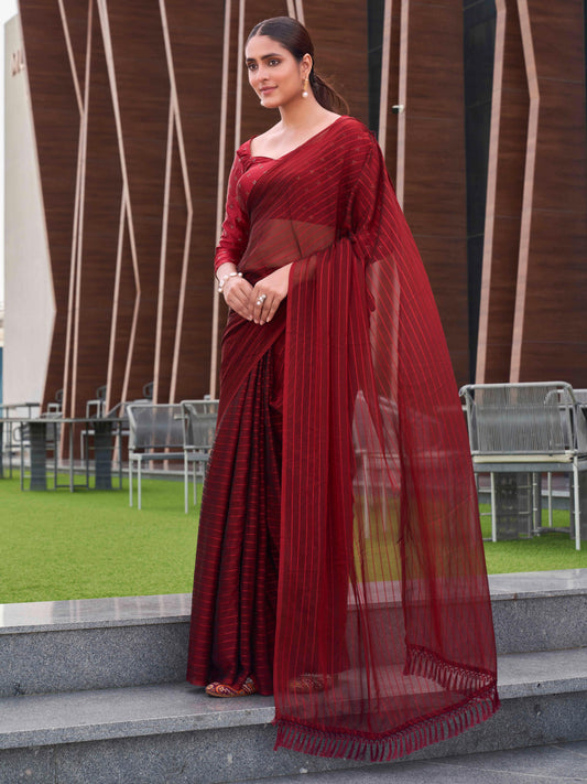 Tikhi Imli - Striped Ready to Wear Saree