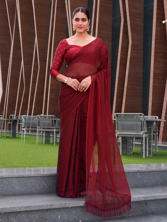 Tikhi Imli - Striped Ready to Wear Saree