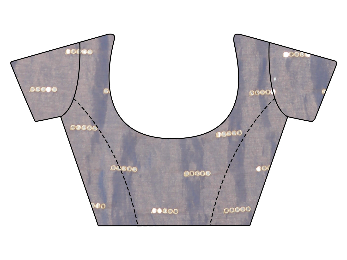 Tikhi Imli - Blue & copper colored two tone chiffon saree with faux mirror embroidered blouse