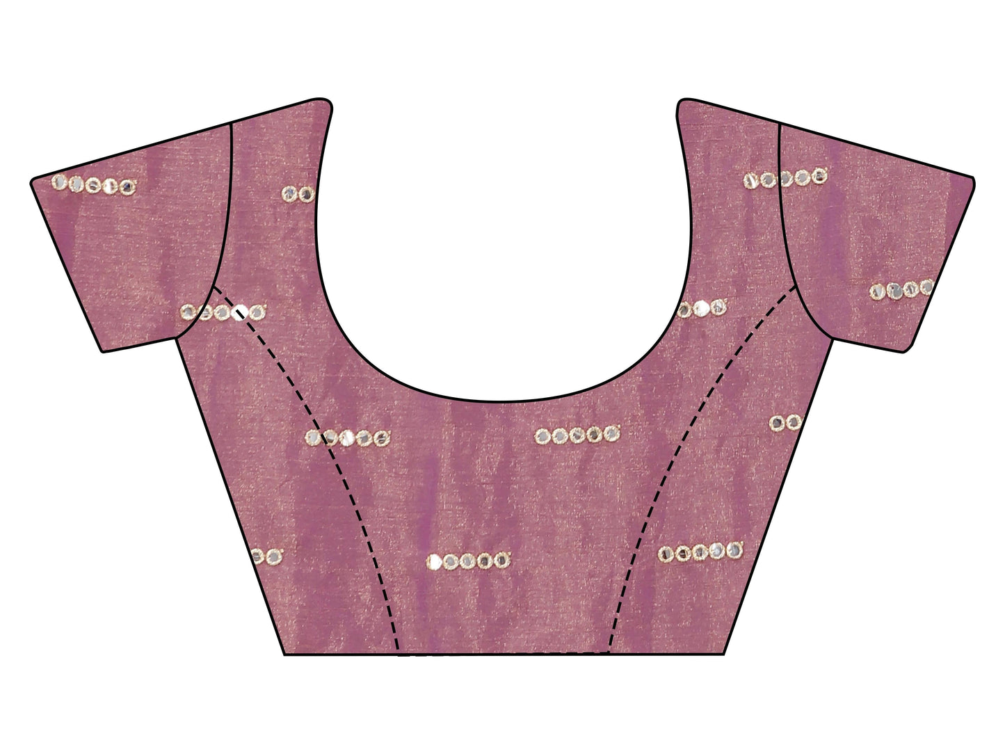 Tikhi Imli - Blue & copper colored two tone chiffon saree with faux mirror embroidered blouse