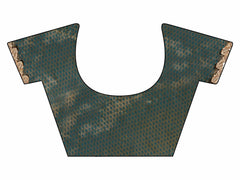 Two toned olive green and gold colored jimmy choo saree with brocade blouse and embroidered lace