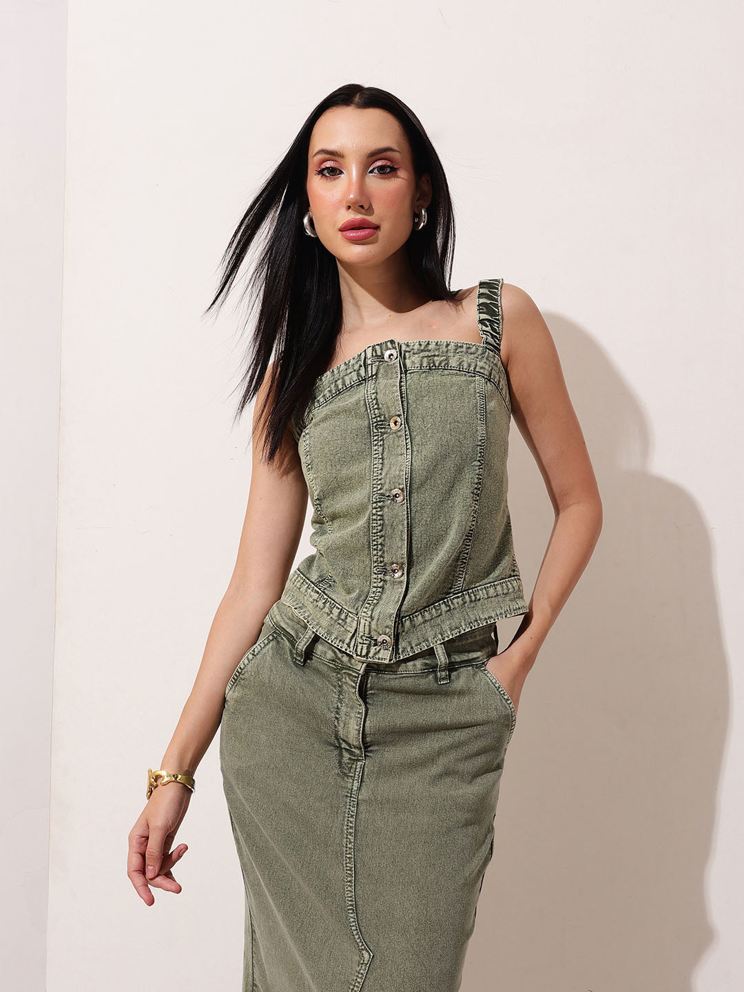 Shoulder Denim Top