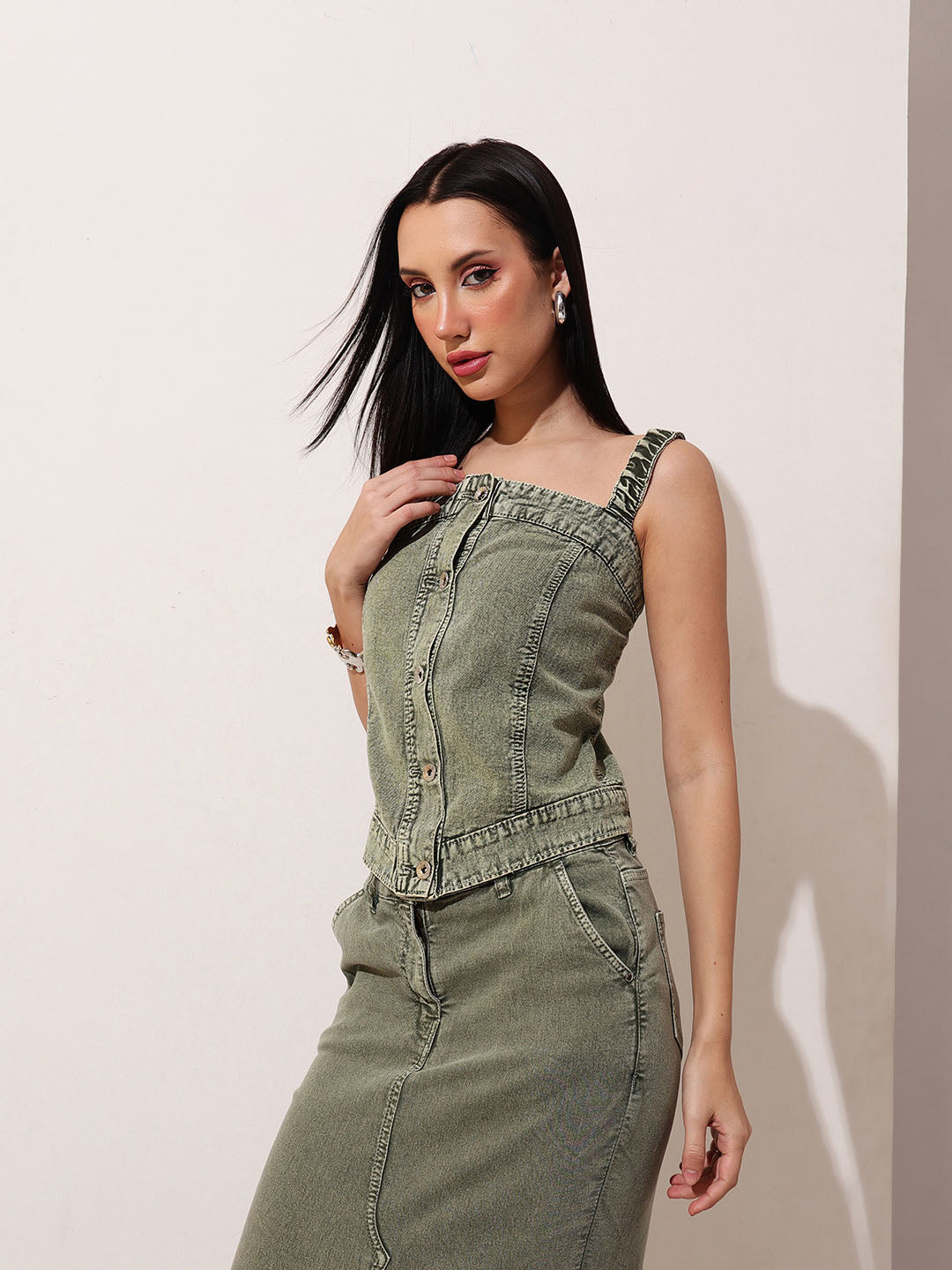 Shoulder Denim Top