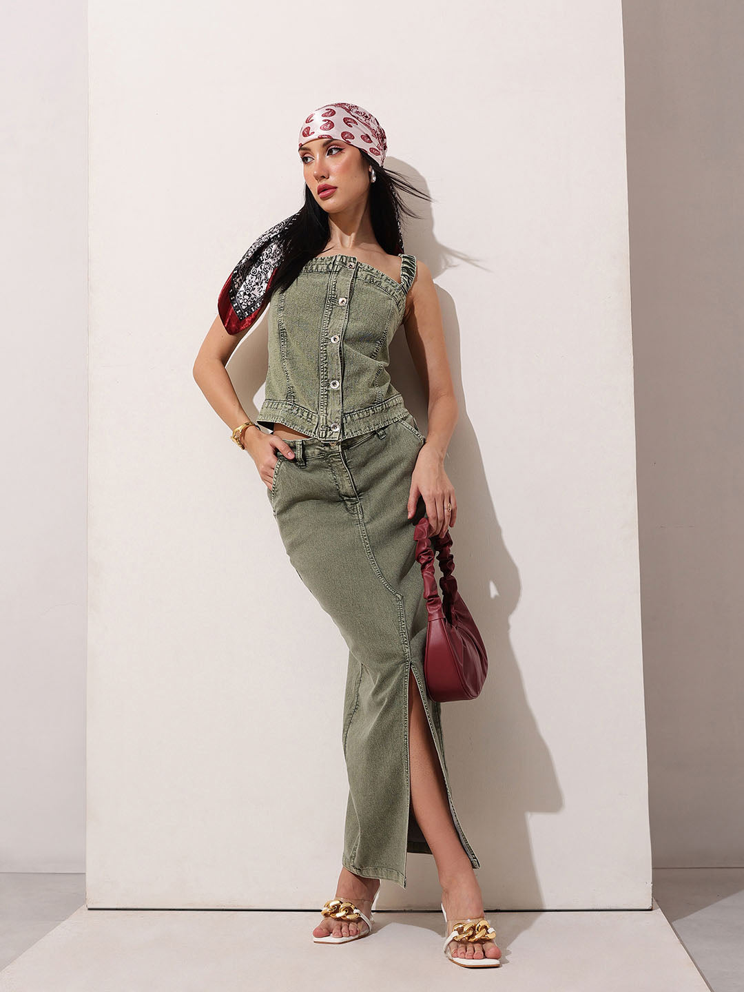 Shoulder Denim Top
