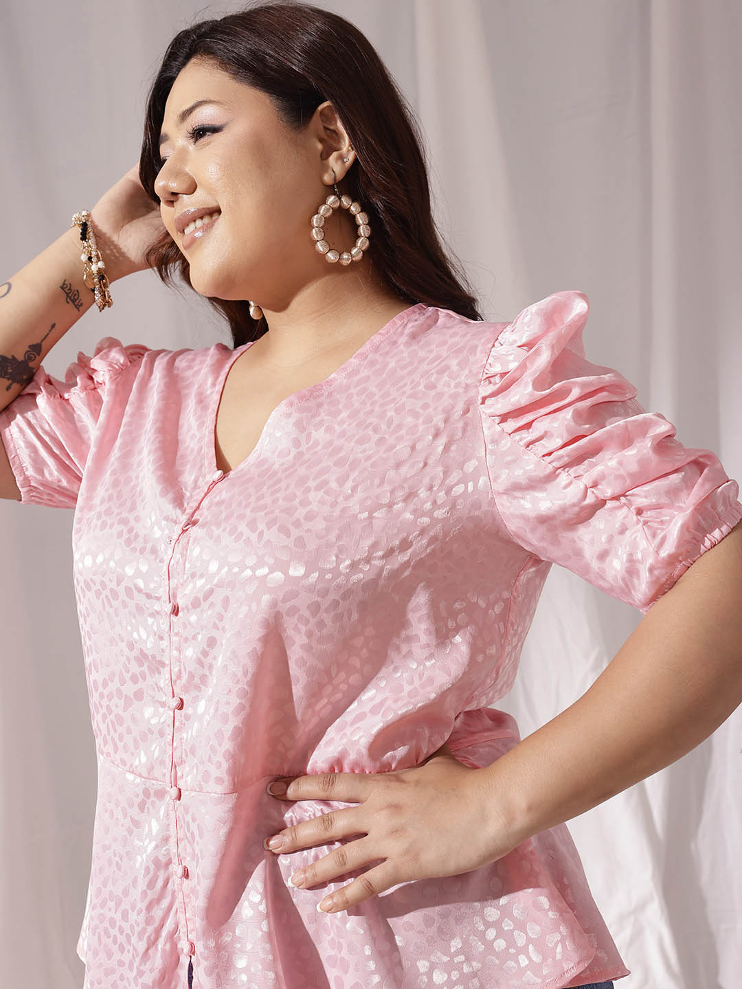 Jacquard Satin Top