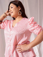 Jacquard Satin Top