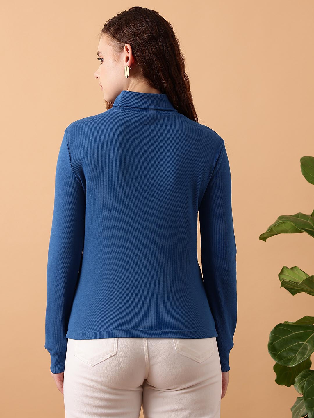 Rib High Neck Top