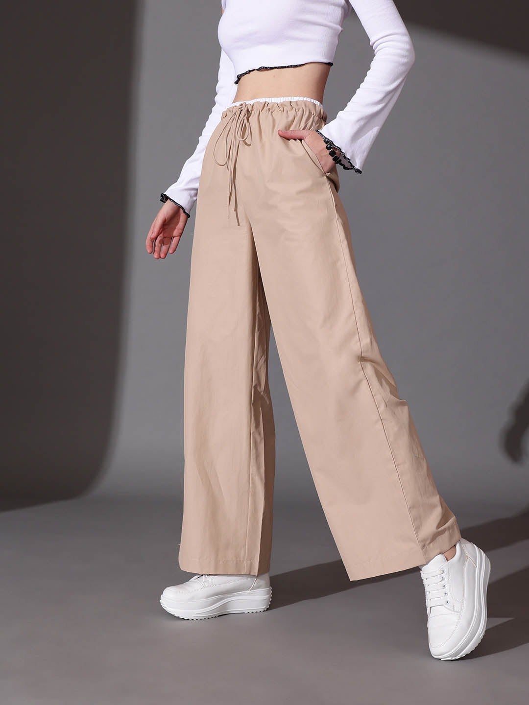 Contrast waist Trouser