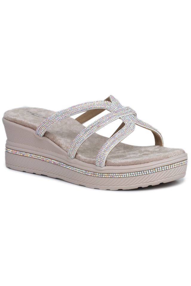 Shezone-Fashion Open Back Sandal 2 inches Wedge Heels