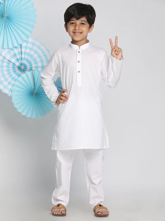 Vastramay - Boys' White Kurta Pyjama Set