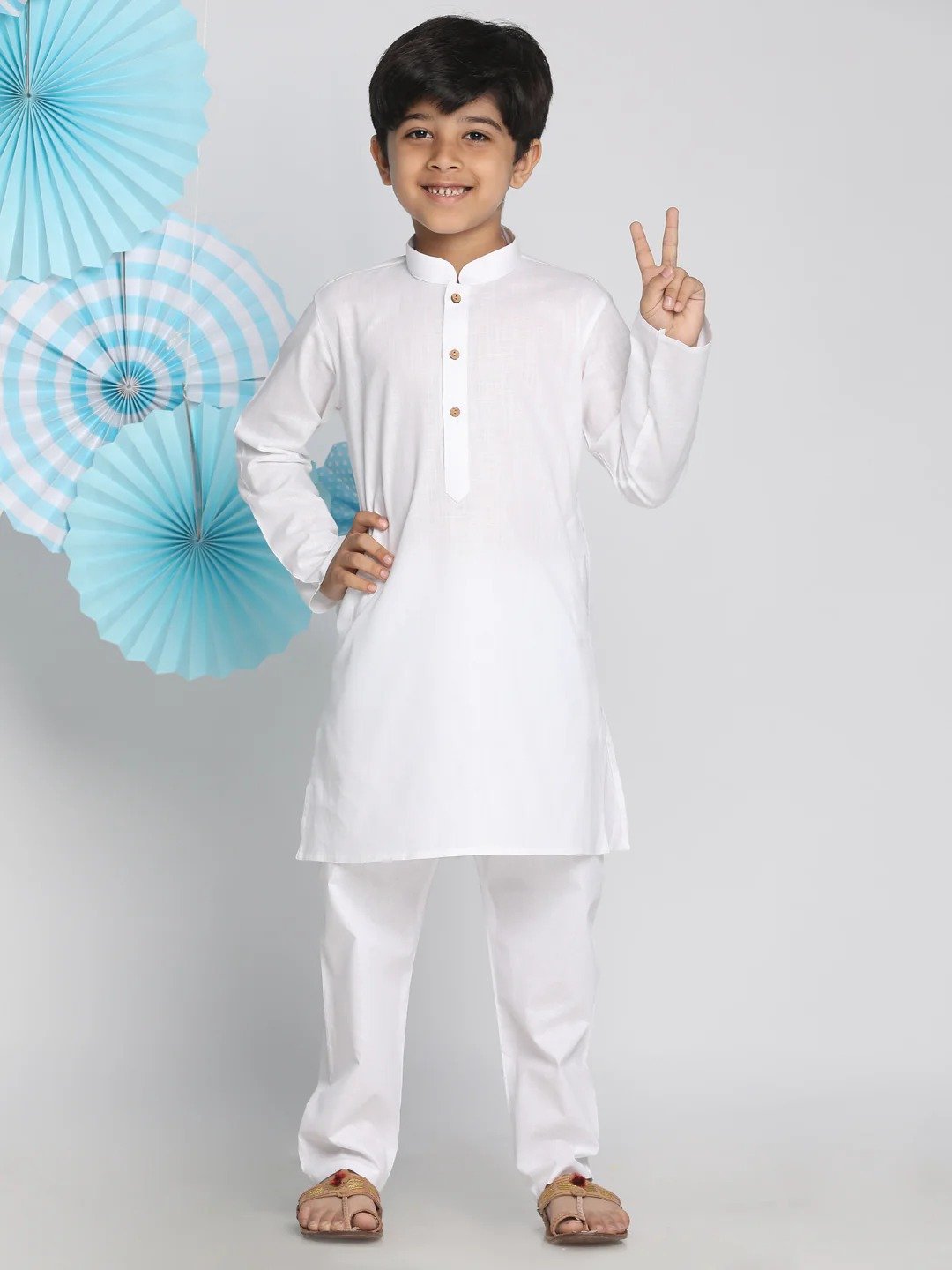 Vastramay - Boys' White Kurta Pyjama Set