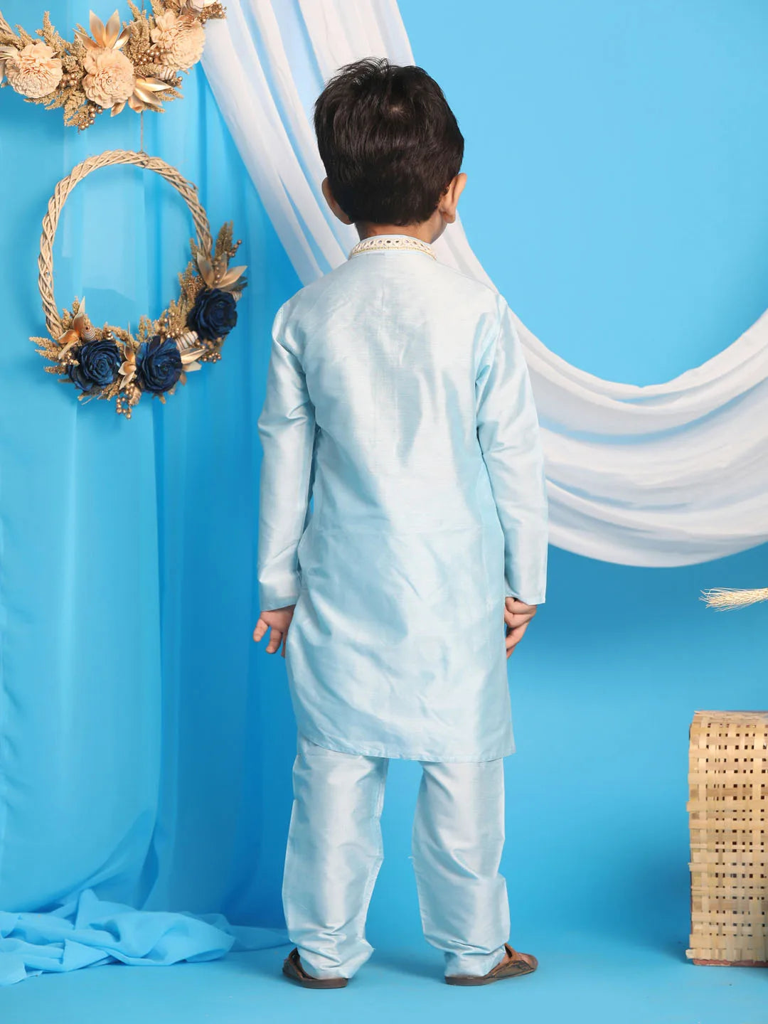 Vastramay - Boys' Aqua Kurta And Pyjama
