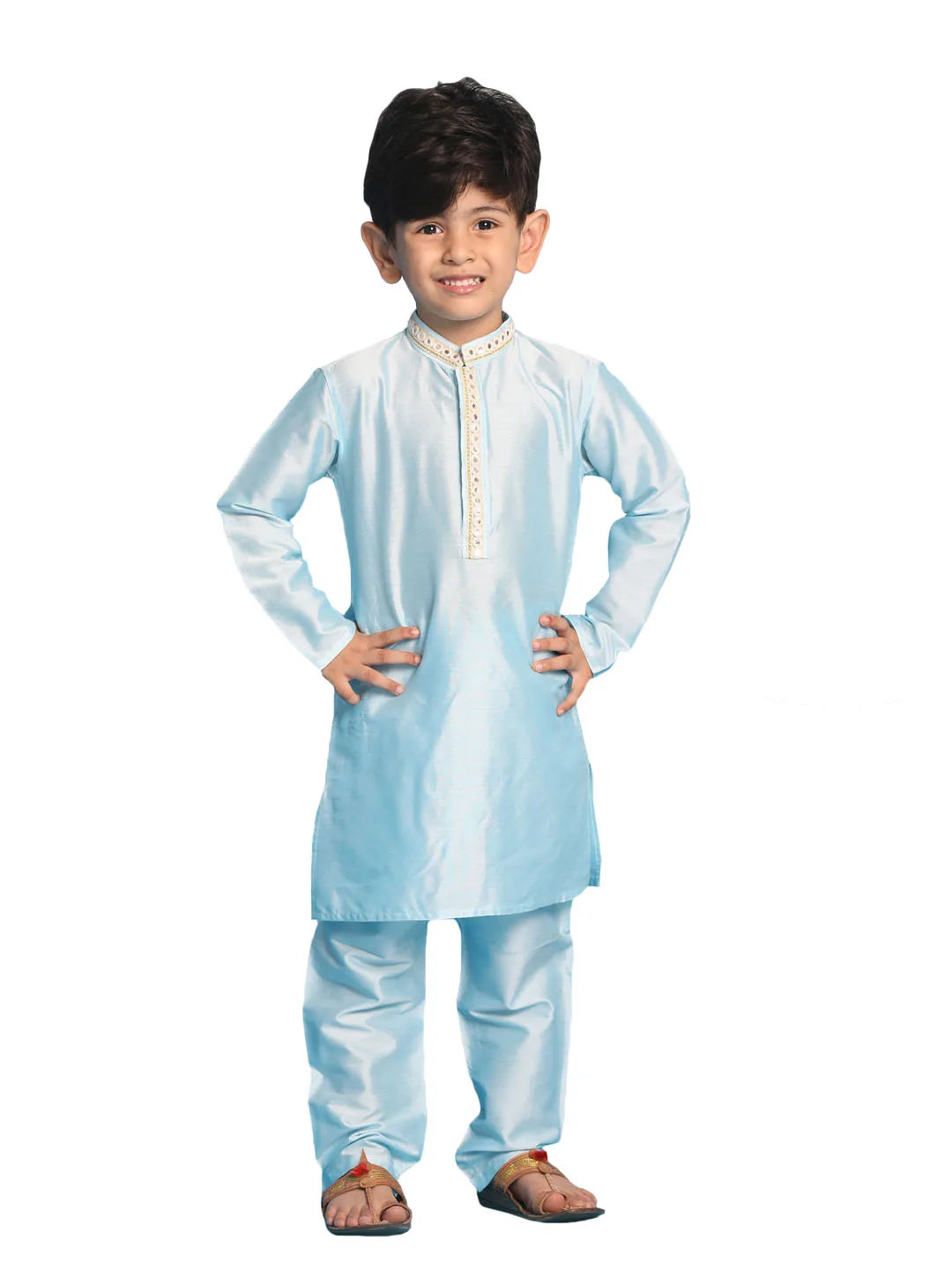 Vastramay - Boys' Aqua Kurta And Pyjama