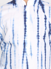 Vastramay - Boys' Blue And White Kurta Pyjama Set