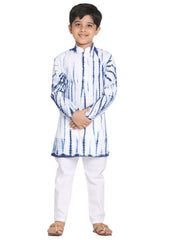Vastramay - Boys' Blue And White Kurta Pyjama Set