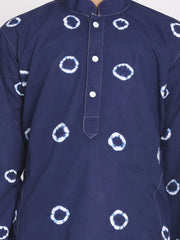 Vastramay - Boys' Blue And White Kurta Pyjama Set