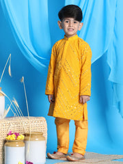 Vastramay - Boys' Yellow Kurta Pyjama Set
