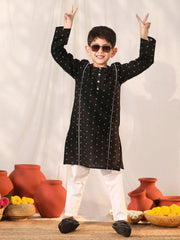 Vastramay - Boys' Black Kurta Pyjama Set