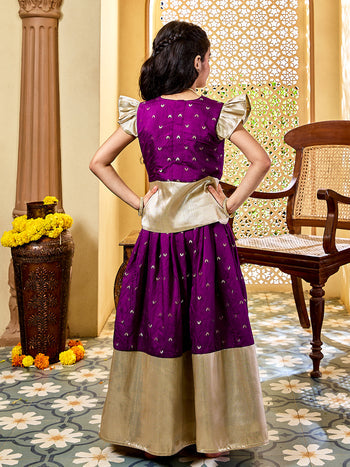 VASTRAMAY - Girls' Purple Lehenga Set