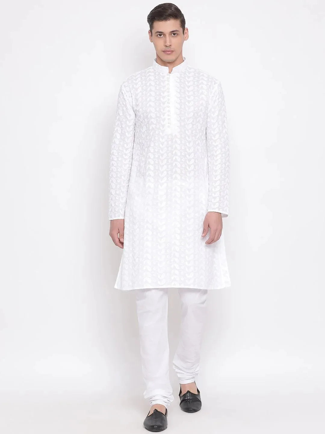 Men's White Pure Cotton Kurta Pyjama Set