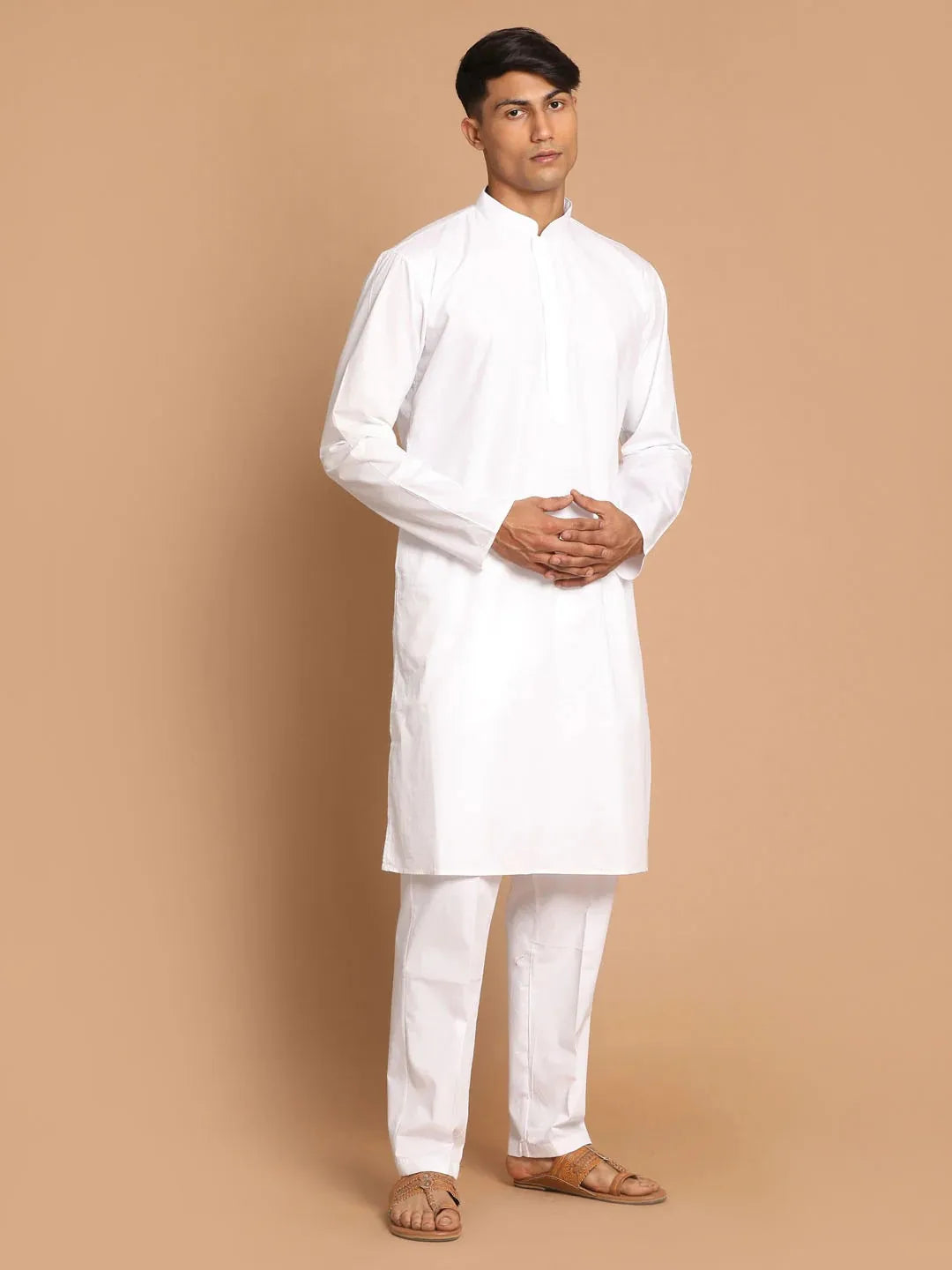 Vastramay - Men's White Pure Cotton Kurta Pyjama Set