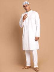 Vastramay - Men's White Pure Cotton Kurta Pyjama Set
