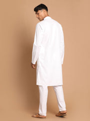 Vastramay - Men's White Pure Cotton Kurta Pyjama Set