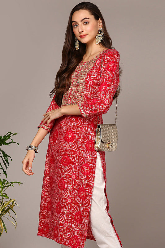 pink-viscose-rayon-bandhani-straight-kurta-vck9548
