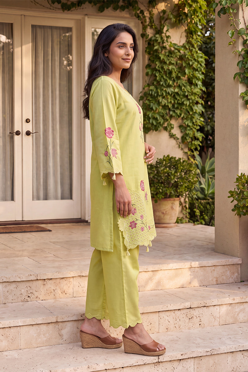 ahika-womens-yellow-silk-blend-embroidered-solid-top-with-palazzos-co-ords-vcord1131
