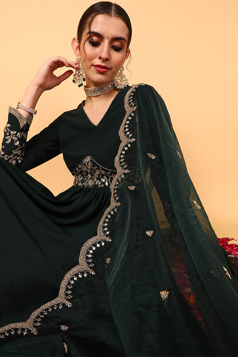 green-georgette-embroidered-zari-work-flared-kurta-set-vkset1490