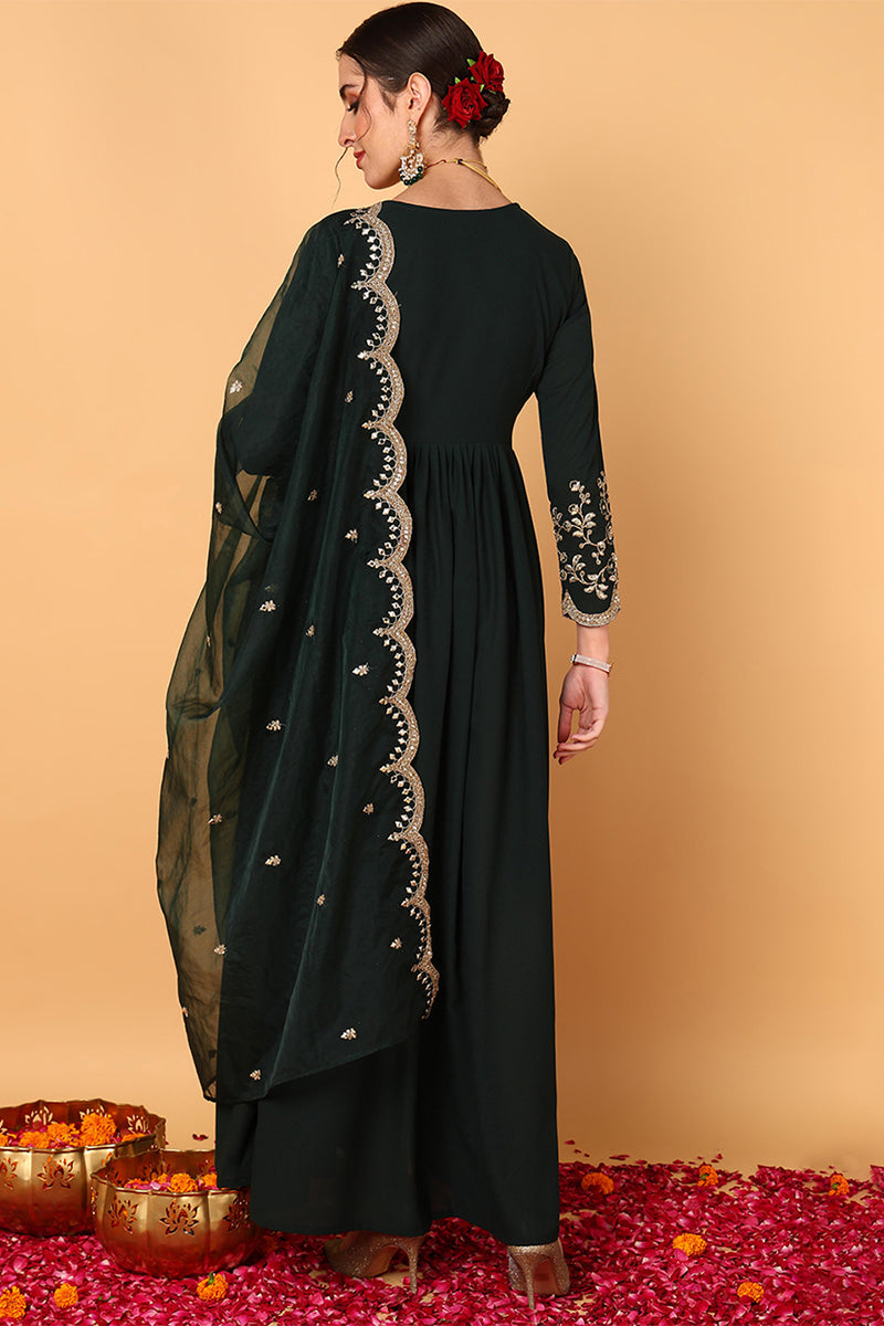 green-georgette-embroidered-zari-work-flared-kurta-set-vkset1490