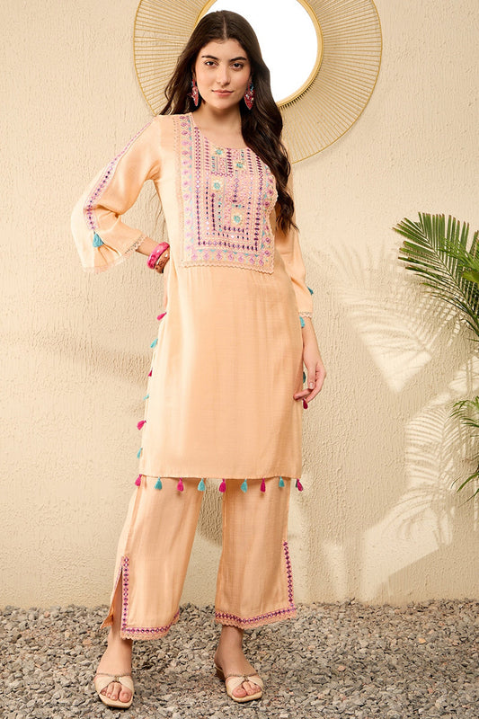 peach-viscose-rayon-solid-embroidered-straight-trouser-kurta-set-vkset1525