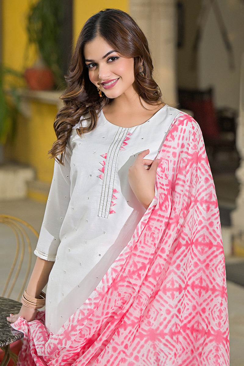 pink rayon blend solid embroidered straight suit set vkskd2215pnk